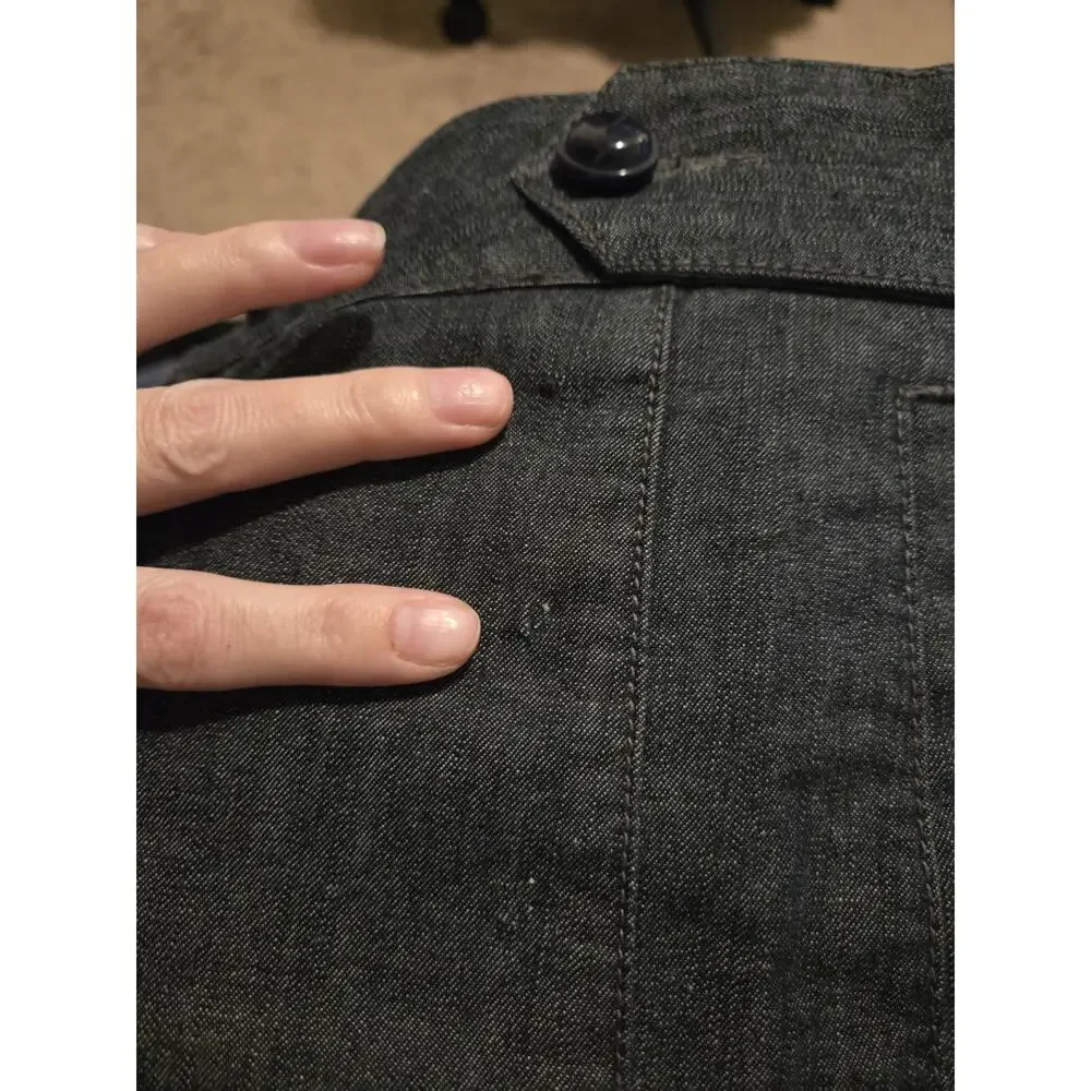 Idra Anthropologie Dark Gray Denim Look Pocket Buttons Mini Skirt, Size 4